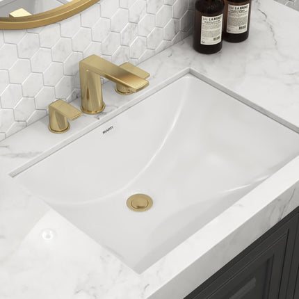 Ruvati 17 x 12 inch Undermount Bathroom Vanity Sink White Rectangular Porcelain Ceramic with Overflow - RVB0718 Ruvati