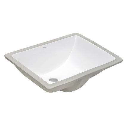 Ruvati 17 x 12 inch Undermount Bathroom Vanity Sink White Rectangular Porcelain Ceramic with Overflow - RVB0718 Ruvati