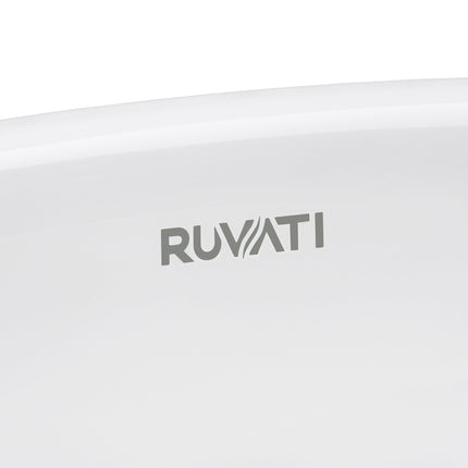 Ruvati 17 x 12 inch Undermount Bathroom Vanity Sink White Rectangular Porcelain Ceramic with Overflow - RVB0718 Ruvati