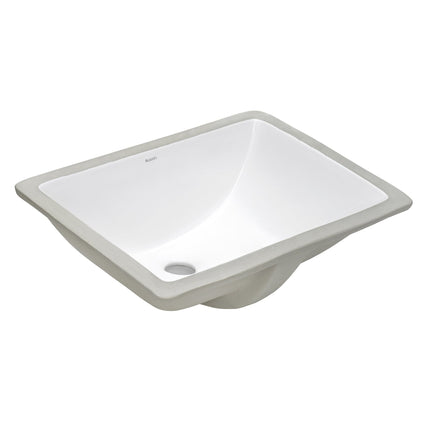 Ruvati 18 x 13 inch Undermount Bathroom Sink White Rectangular Porcelain Ceramic with Overflow - RVB0720 Ruvati