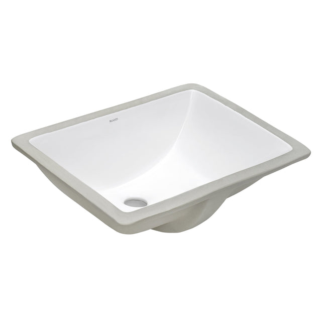 Ruvati 18 x 13 inch Undermount Bathroom Sink White Rectangular Porcelain Ceramic with Overflow - RVB0720 Ruvati