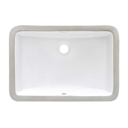 Ruvati 18 x 12 inch Undermount Bathroom Vanity Sink White Rectangular Porcelain Ceramic with Overflow - RVB0721 Ruvati