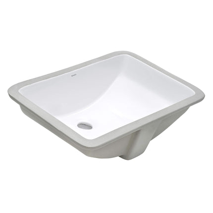 Ruvati 18 x 12 inch Undermount Bathroom Vanity Sink White Rectangular Porcelain Ceramic with Overflow - RVB0721 Ruvati