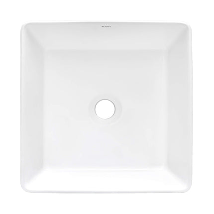 Ruvati 15 x 15 inch Bathroom Vessel Sink White Square Above Counter Porcelain Ceramic - RVB1616 Ruvati
