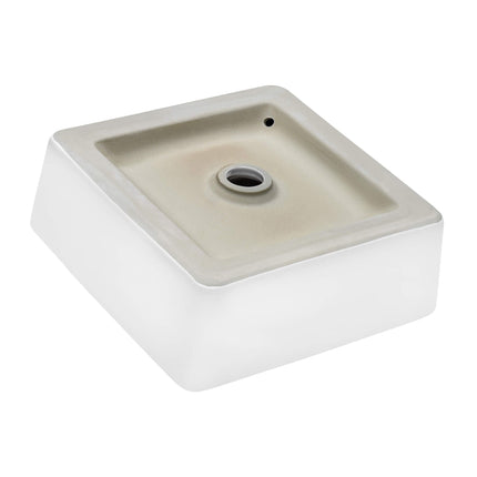 Ruvati 15 x 15 inch Bathroom Vessel Sink White Square Above Counter Porcelain Ceramic - RVB1616 Ruvati
