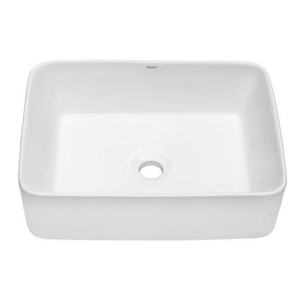 Ruvati 19 x 14 inch Bathroom Vessel Sink White Rectangular Above Vanity Counter Porcelain Ceramic - RVB1915 Ruvati