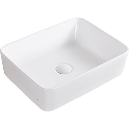 Ruvati 19 x 14 inch Bathroom Vessel Sink White Rectangular Above Vanity Counter Porcelain Ceramic - RVB1915 Ruvati