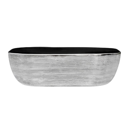 Ruvati 20 x 16 inch Bathroom Vessel Sink Silver Decorative Art Above Vanity Counter Black Ceramic - RVB2016BS Ruvati