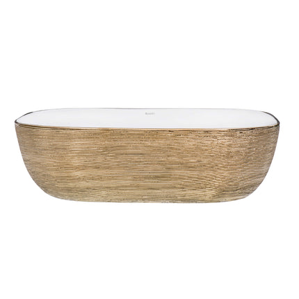 Ruvati 20 x 16 inch Bathroom Vessel Sink Rose Gold Decorative Art Above Vanity Counter White Porcelain Ceramic - RVB2016WR Ruvati