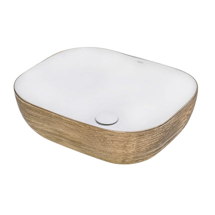 Ruvati 20 x 16 inch Bathroom Vessel Sink Rose Gold Decorative Art Above Vanity Counter White Porcelain Ceramic - RVB2016WR Ruvati