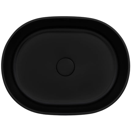 Ruvati 19-inch Matte Black epiStone Solid Surface Modern Bathroom Vessel Sink - RVB2119BK Ruvati