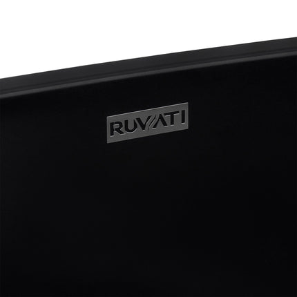 Ruvati 19-inch Matte Black epiStone Solid Surface Modern Bathroom Vessel Sink - RVB2119BK Ruvati
