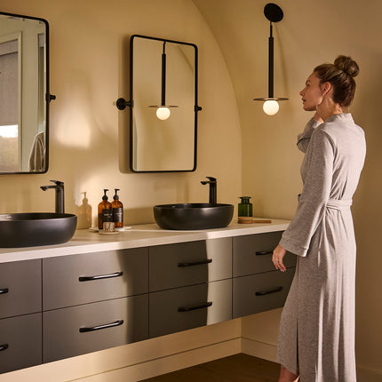 Ruvati 19-inch Matte Black epiStone Solid Surface Modern Bathroom Vessel Sink - RVB2119BK Ruvati