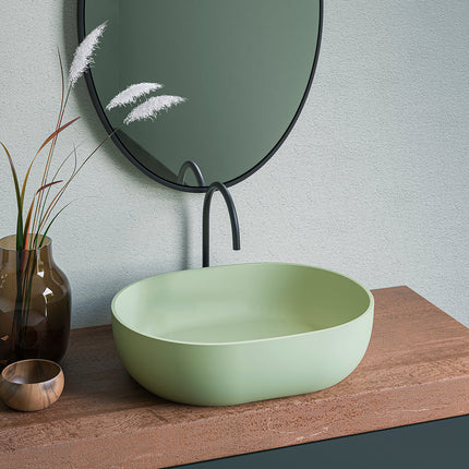 Ruvati 19-inch Avocado Lime Green epiStone Solid Surface Bathroom Vessel Sink - RVB2119GN Ruvati