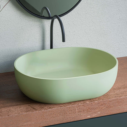 Ruvati 19-inch Avocado Lime Green epiStone Solid Surface Bathroom Vessel Sink - RVB2119GN Ruvati