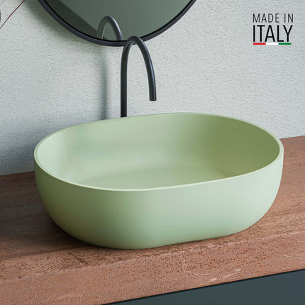 Ruvati 19-inch Avocado Lime Green epiStone Solid Surface Bathroom Vessel Sink - RVB2119GN Ruvati