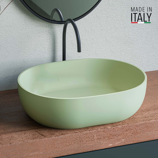 Ruvati 19-inch Avocado Lime Green epiStone Solid Surface Bathroom Vessel Sink - RVB2119GN Ruvati
