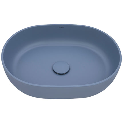 Ruvati 19-inch Pacific Blue epiStone Solid Surface Modern Bathroom Vessel Sink - RVB2119LE Ruvati