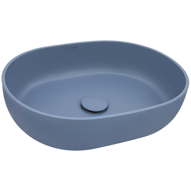 Ruvati 19-inch Pacific Blue epiStone Solid Surface Modern Bathroom Vessel Sink - RVB2119LE Ruvati