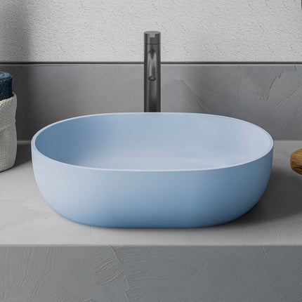 Ruvati 19-inch Pacific Blue epiStone Solid Surface Modern Bathroom Vessel Sink - RVB2119LE Ruvati