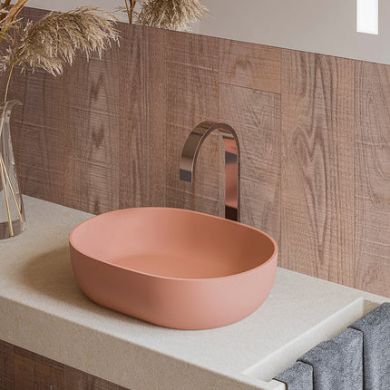 Ruvati 19-inch Sedona Clay Pink epiStone Solid Surface Bathroom Vessel Sink - RVB2119TL Ruvati
