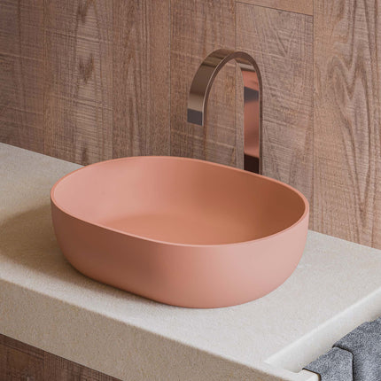 Ruvati 19-inch Sedona Clay Pink epiStone Solid Surface Bathroom Vessel Sink - RVB2119TL Ruvati