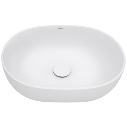 Ruvati 19-inch Matte White epiStone Solid Surface Modern Bathroom Vessel Sink - RVB2119WH Ruvati