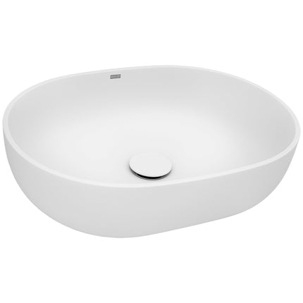 Ruvati 19-inch Matte White epiStone Solid Surface Modern Bathroom Vessel Sink - RVB2119WH Ruvati