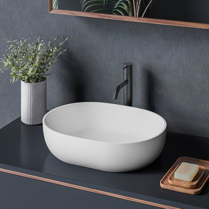 Ruvati 19-inch Matte White epiStone Solid Surface Modern Bathroom Vessel Sink - RVB2119WH Ruvati