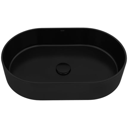 Ruvati 23-inch Matte Black epiStone Solid Surface Modern Bathroom Vessel Sink - RVB2550BK Ruvati