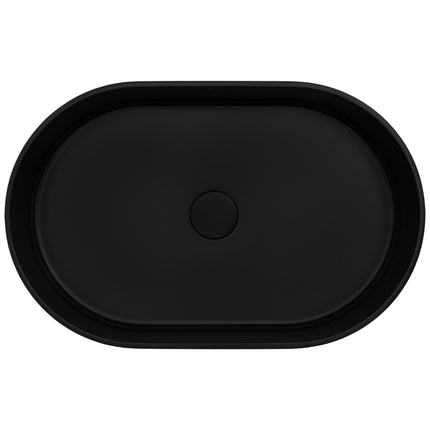 Ruvati 23-inch Matte Black epiStone Solid Surface Modern Bathroom Vessel Sink - RVB2550BK Ruvati