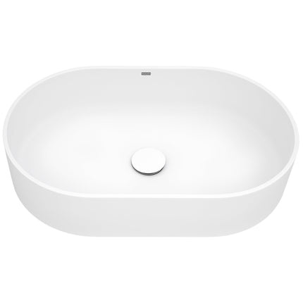 Ruvati 23-inch Matte White epiStone Solid Surface Modern Bathroom Vessel Sink - RVB2550WH Ruvati