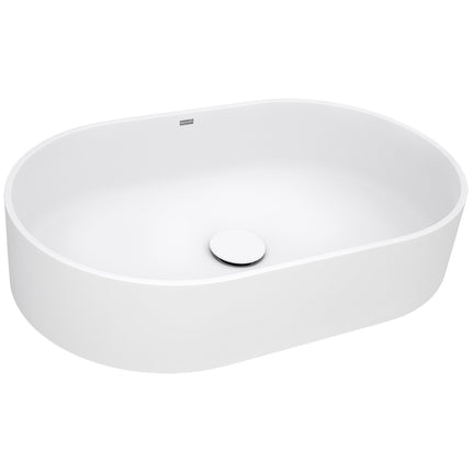 Ruvati 23-inch Matte White epiStone Solid Surface Modern Bathroom Vessel Sink - RVB2550WH Ruvati