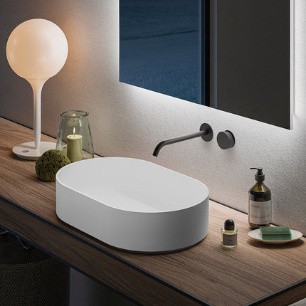 Ruvati 23-inch Matte White epiStone Solid Surface Modern Bathroom Vessel Sink - RVB2550WH Ruvati