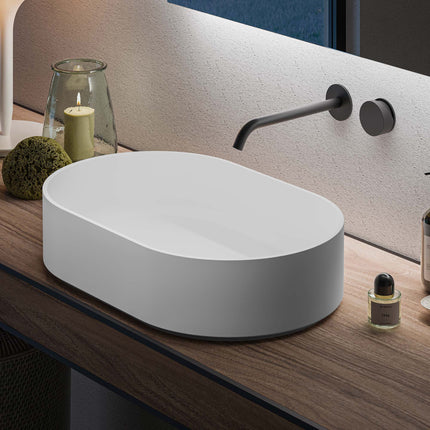Ruvati 23-inch Matte White epiStone Solid Surface Modern Bathroom Vessel Sink - RVB2550WH Ruvati