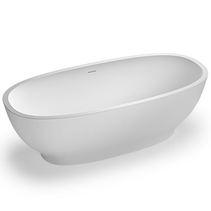 Ruvati 69-inch White epiStone Solid Surface Oval Freestanding Bath Tub Viola - RVB6732WH Ruvati