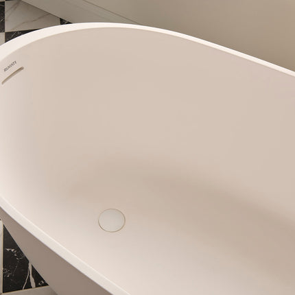 Ruvati 59-inch Matte White epiStone Solid Surface Oval Freestanding Bath Tub Canali - RVB6744WH Ruvati