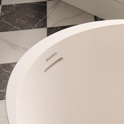 Ruvati 59-inch Matte White epiStone Solid Surface Oval Freestanding Bath Tub Canali - RVB6744WH Ruvati