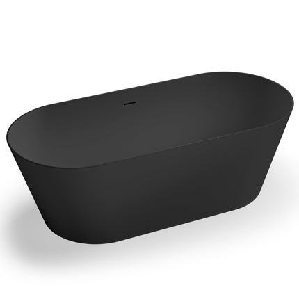 Ruvati 67-inch Black epiStone Solid Surface Oval Freestanding Bath Tub Omnia Matte - RVB6750BK Ruvati