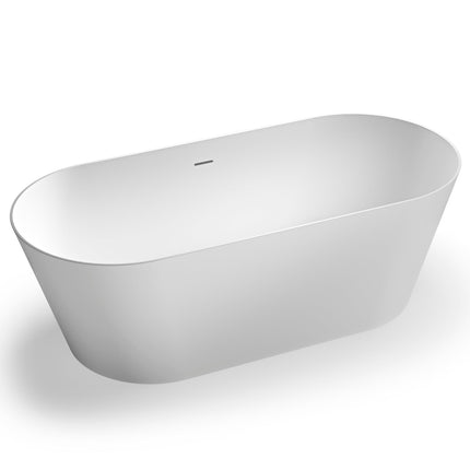 Ruvati 67-inch White epiStone Solid Surface Oval Freestanding Bath Tub Omnia Matte - RVB6750WH Ruvati