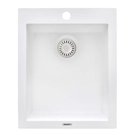 Ruvati 16 x 20 inch epiGranite Drop-in Topmount Granite Composite Single Bowl Kitchen Sink - Arctic White - RVG1016WH Ruvati