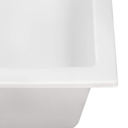 Ruvati 16 x 20 inch epiGranite Drop-in Topmount Granite Composite Single Bowl Kitchen Sink - Arctic White - RVG1016WH Ruvati
