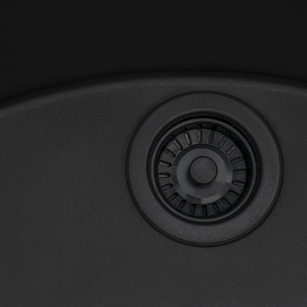 Ruvati 22 x 20 inch epiGranite Drop-in Topmount Granite Composite Single Bowl Kitchen Sink - Midnight Black - RVG1022BK Ruvati