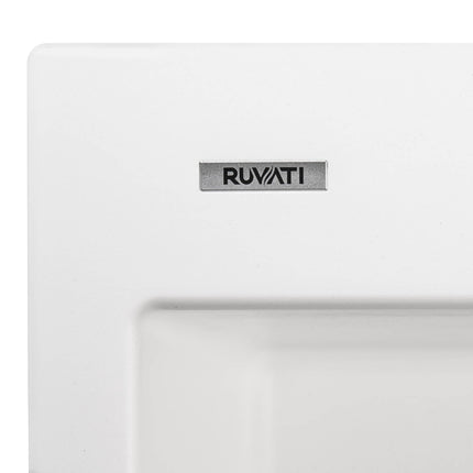 Ruvati 22 x 20 inch epiGranite Drop-in Topmount Granite Composite Single Bowl Kitchen Sink - Arctic White - RVG1022WH Ruvati