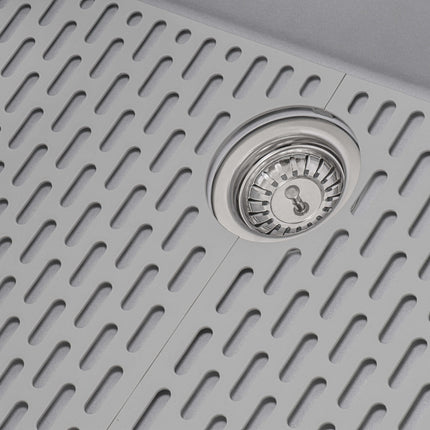 Ruvati 30 x 20 inch epiGranite Drop-in Topmount Granite Composite Single Bowl Kitchen Sink - Silver Gray - RVG1030GR Ruvati