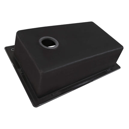Ruvati 33 x 22 inch epiGranite Drop-in Topmount Granite Composite Single Bowl Kitchen Sink - Midnight Black - RVG1033BK Ruvati