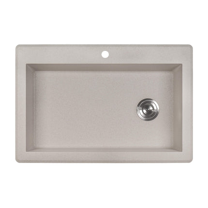 Ruvati 33 x 22 inch epiGranite Drop-in Topmount Granite Composite Single Bowl Kitchen Sink - Caribbean Sand - RVG1033CS Ruvati
