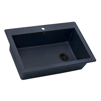 Ruvati 33 x 22 inch Granite Composite Drop-in Topmount Single Bowl Kitchen Sink - Catalina Blue - RVG1033LU Ruvati