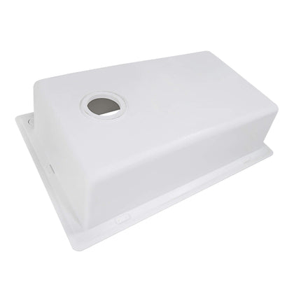 Ruvati 33 x 22 inch epiGranite Drop-in Topmount Granite Composite Single Bowl Kitchen Sink - Arctic White - RVG1033WH Ruvati