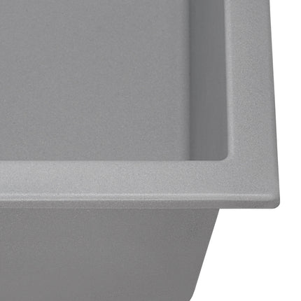 Ruvati 34 x 20 inch epiGranite Dual-Mount Granite Composite Double Bowl Kitchen Sink - Silver Gray - RVG1319GR Ruvati